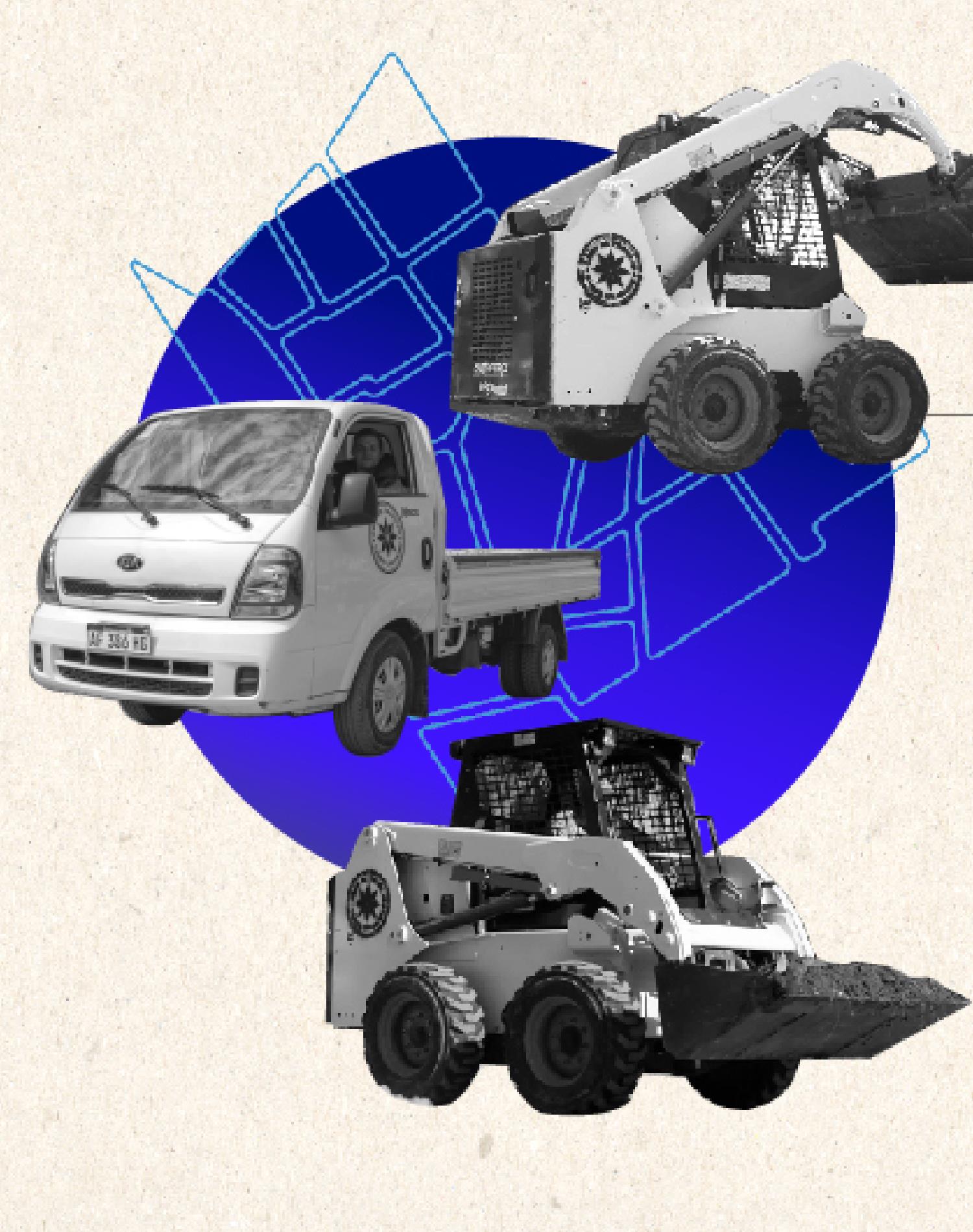 Maquinaria y transporte de la Cooperativa Campo Unamuno